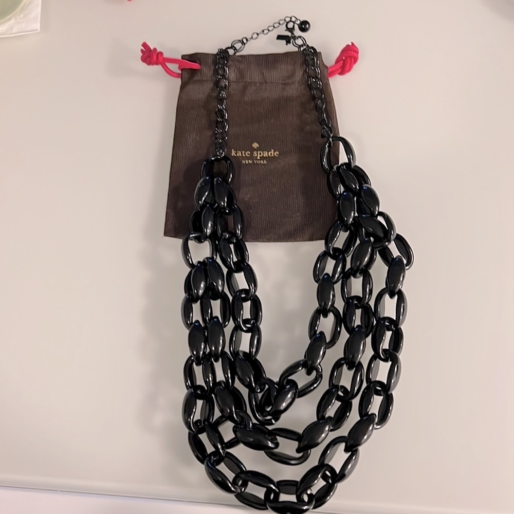 Kate Spade Black Multi-Strand Chain Necklace. NWOT.